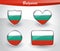 Glossy Bulgaria flag icon set