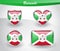 Glossy Burundi flag icon set