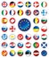 Glossy button flags - European