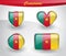 Glossy Cameroon flag icon set