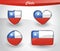 Glossy Chile flag icon set