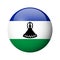 Glossy circle badge flag of Lesotho