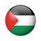 Glossy circle badge flag of Palestine