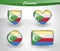 Glossy Comoros flag icon set