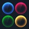 Glossy dark buttons in circular shapes