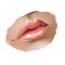 Glossy female lips. Close-up digital illustration.