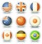 Glossy Flags Icons Set