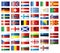 Glossy flags set European