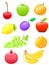 Glossy fruit icons