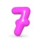 Glossy Fuchsia balloon number Seven. 3d realistic design element. For party