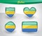 Glossy Gabon flag icon set