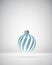 Glossy glass blue and white twisted striped Christmas ball