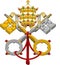 Glossy glass coats of arms of the Holy See and Vatican City