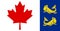 Glossy glass flag of Canadian Coast Guard