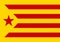 Glossy glass flag of Catalan nationalism in Spain