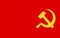 Glossy glass flag of Communist Party of Germany was a major political party in the Weimar Republic between 1918 and 1933,