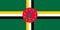 Glossy glass Flag of Dominica 1978-1981