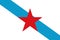 Glossy glass Flag of Galician independentism Spain, called estreleira