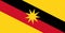 Glossy glass Flag of Malaysian state of Sarawak