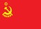 Glossy glass flag of the Marxist Leninist Communist Party Turkey Northern Kurdistan