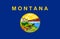 Glossy glass flag of Montana