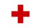 Glossy glass flag of Red Cross
