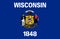 Glossy glass Flag of Wisconsin May 1, 1981