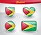 Glossy Guyana flag icon set