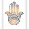 Glossy hand drawn Hamsa symbol.