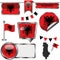 Glossy icons with flag of Albania