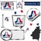 Glossy icons with flag of Arlington, TX