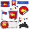 Glossy icons with flag of Brest, Belarus