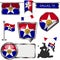 Glossy icons with flag of Dallas
