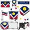 Glossy icons with flag of Denver, CO