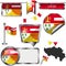 Glossy icons with flag of Liege, Belgium