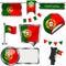 Glossy icons with flag of Portugal