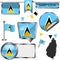 Glossy icons with flag of Saint Lucia