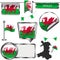 Glossy icons with flag of Wales