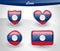 Glossy Laos flag icon set