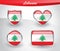 Glossy Lebanon flag icon set