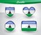 Glossy Lesotho flag icon set