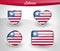 Glossy Liberia flag icon set