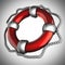 Glossy Lifebuoy on gray background