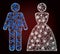 Glossy Linear Mesh Wedding Couple with Glare Spots