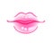 glossy lips. Pop art inspired vector illustration isolated