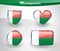 Glossy Madagascar flag icon set