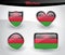 Glossy Malawi flag icon set