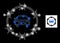 Glossy Network Car Arrest Icon with Constellation Lightspots