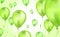 Glossy olive green Flying helium Balloons backdrop with blur effect. Wedding, Birthday and Anniversary Background. Vector