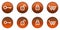 Glossy Orange 3D Web Button Set 1